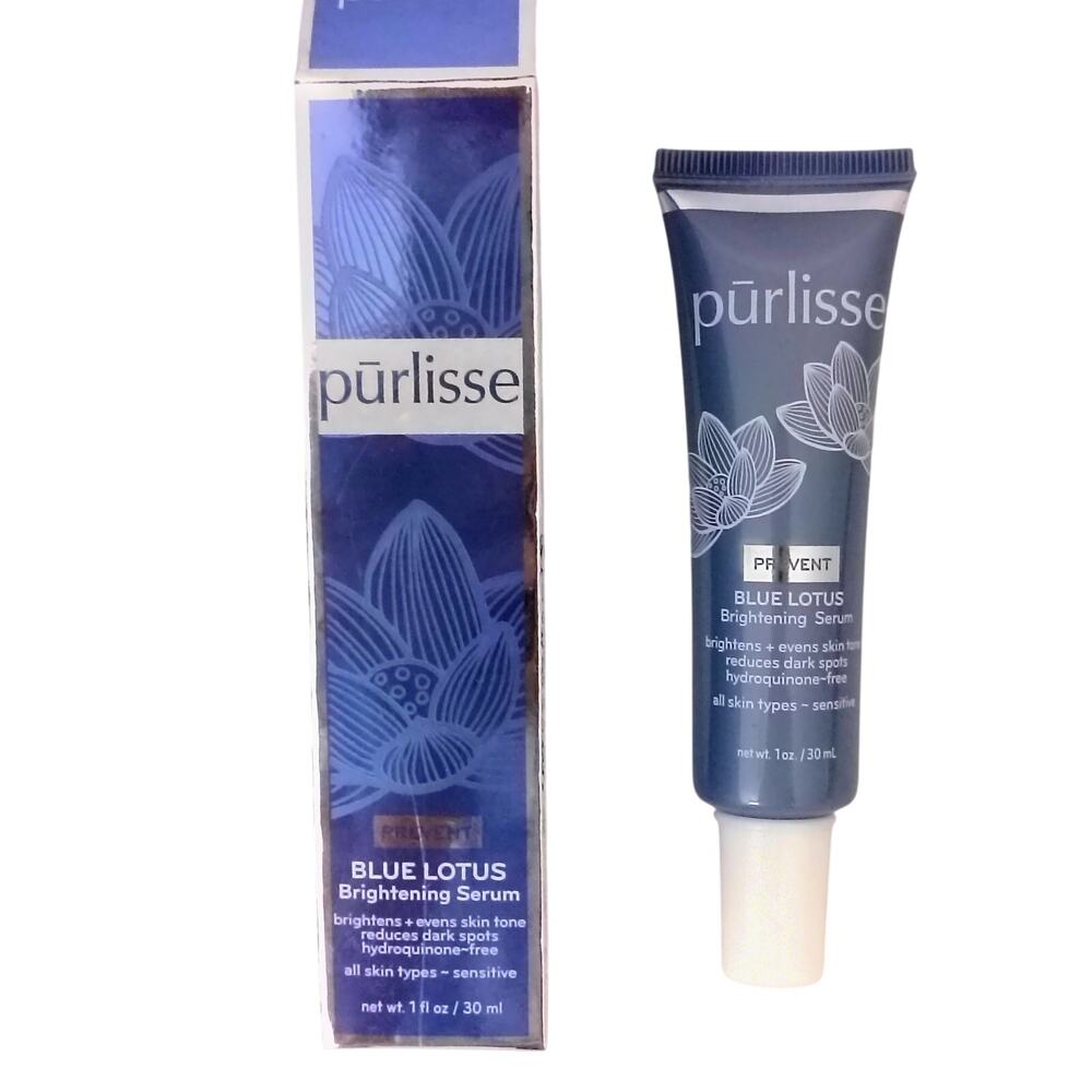 Purlisse Blue Lotus Prevent Brightening Serum Evens Skin tone 1 oz. NEW